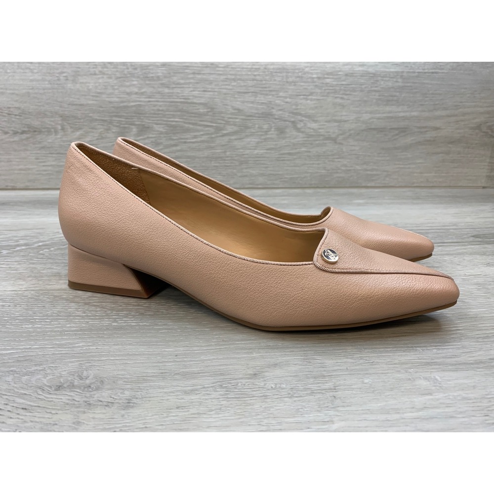 Naturalizer Women's Georgia Beige Pebbled Pointed Toe Low Heel Pumps 8.5 Shoes